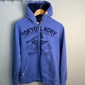 Tokyo Laundry Men's Printed Zip Up Hoodie Size Large